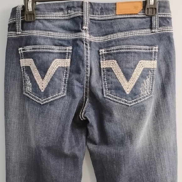 ⭐ Vigoss Collection Women's Dark Wash Flare Jeans Size 1 ⭐ - Picture 7 of 9